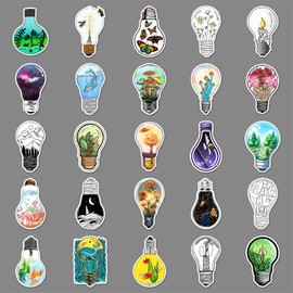 50PCS World in Bottle Stickers,Funny Stickers,Teens Boys and Girls Sticker Pack Vinyl Skateboard Guitar Door Laptop Luggage Car Bike Water Bottle Birthday Party Supplies Stickers