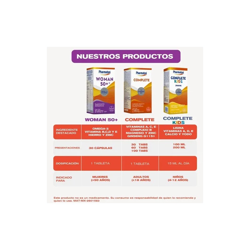 Pharmaton Woman 50+: Multivitamínico con Hierro y Omega 3 para