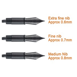 3PCS Hongdian Fountain Pen Black Nib Set (Extra Fine & Fine & Medium) for 1860 Max, 1837, 660, N2, N23 and N8 Replaced #06 Nib Section