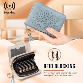 APHISON RFID Small Wallets for Women Ultra PU leather Card Holder Bifold Womens Ladies Wallet Zipper Coin Pocket