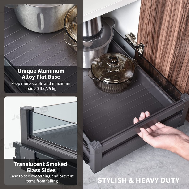 JOMOLA Pull Out Kitchen Cabinet Drawer Roll Out Pantry Shelves