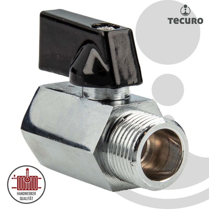 tecuro Mini Ball Valve 1/2 Inch, Female x Male Thread,
