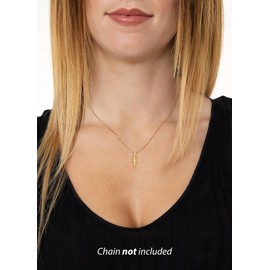 Lucchetta - Jesus Kreuz Anhänger Gold Diamant-effekt - Christliche Geschenke, Goldanhänger Damen Mädchen 585 Echtgold für Kette (bis zu 4 mm), hergestellt in Italien