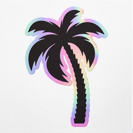 Holographic Decal Stickers Of Palm Tree Illustration 1 Premium Waterproof Vinyl Decal Stickers For Laptop Phone Accessory Helmet Car Window Mug Tuber Cup Door Wall Decoration ANDVER3625101HO110322