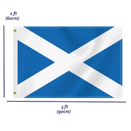 2×3 FT Scotland Flag,Medium 60×90 CM Scottish Outdoor Banner,100D Decor,Doube Side Printing For Patio Garden With Brass Gromment