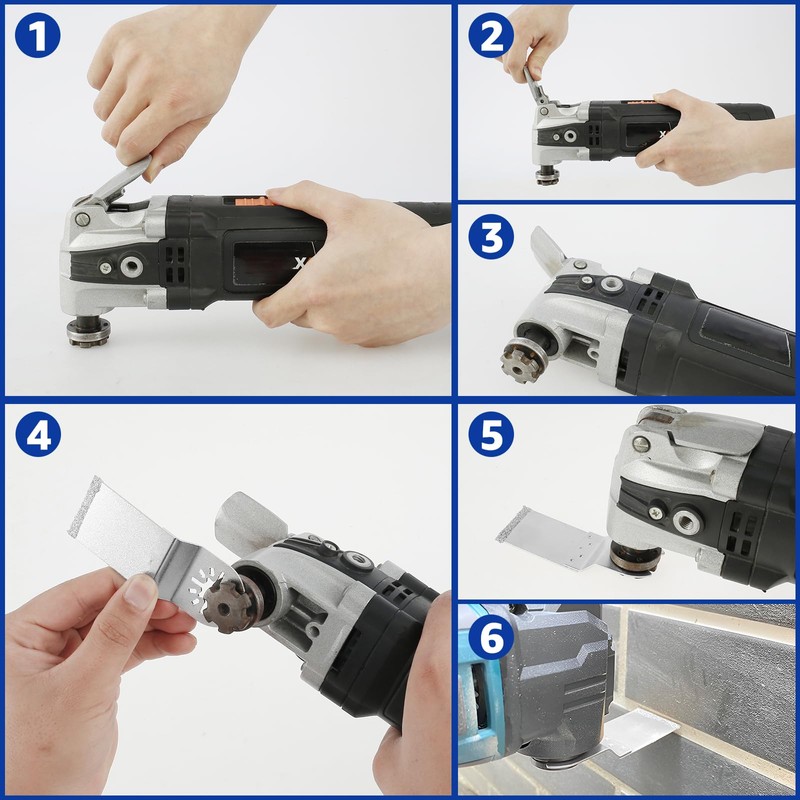 6Pcs Diamond Oscillating Tool Blade Set Multifunctional Diamond Multitool Blades
