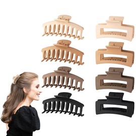 Traziewell 0905 Women's Large Hair Clips, Set of 8, Simple and Stylish Hair Clips, Non-Slip Hair Styling Accessories for Fixing Hair