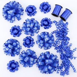 FORBINBO 16 Pcs Gift Bows Assortment - 4 Size Gift Bowsand 2 Crimped Curling Ribbons, Perfect for Christmas, Holiday，Birthdays, Weddings, Baby/Bridal Showers, Party