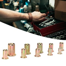 Homimor 300 Tuercas De Remache, Juego De Acero Al Carbono Métricas Y Imperial Chapadas En Zinc, Tuerca De Inserción Roscada