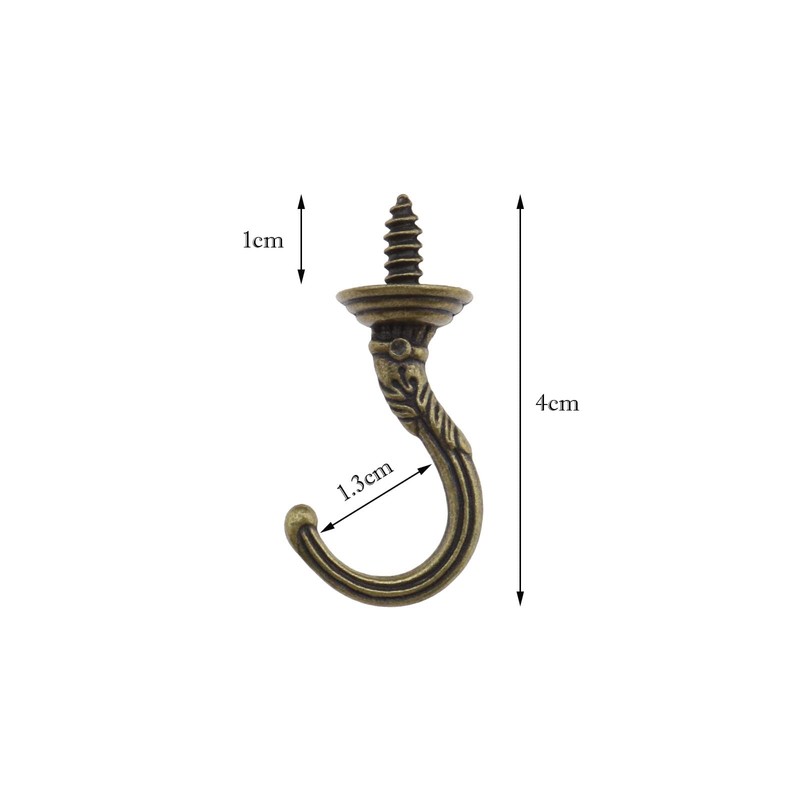 Pack of 20 Vintage Screw Hooks Retro Wall Hanging Hooks
