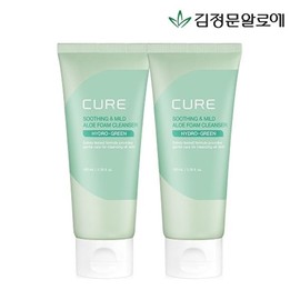 Kim Jeong-moon Aloe [김정문알로에][김정문알로에] 큐어 수딩 앤 마일드 알로에 폼 클렌저 100ml 2개