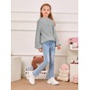 Imily Bela Girls Sweaters Kids Casual Bell Sleeve Knit Pullover