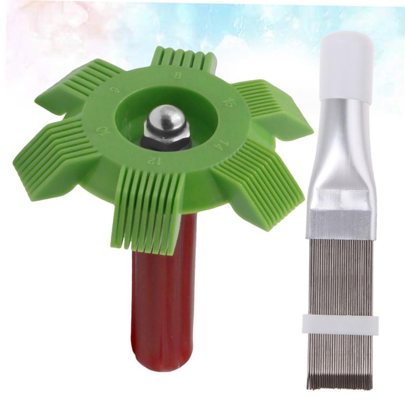 LIFKOME 2pcs Air Conditioner Fin Comb Cleaning Tool Stainless Steel