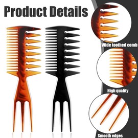Breiter Kamm, 2 Stück, Professional Styling Kamm, Retro Breitzahnkamm Haar Kamm Styling Männer Detangler Haarbürste Haarpflege, Für Herren Mann Friseure Salon Haarstyling Und Barber