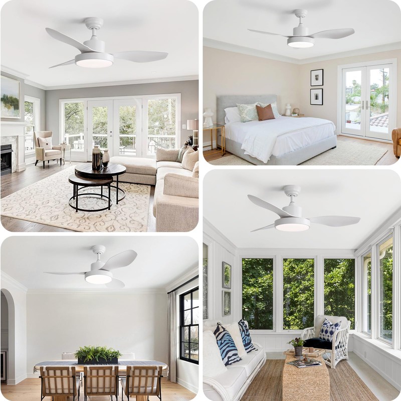Sofucor 47 Inch Ceiling Fan with Lights and Remote Modern