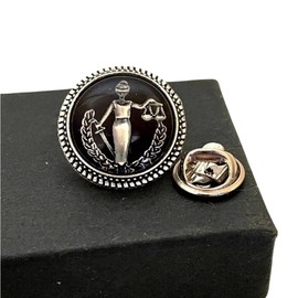 Law Lady of Justice Lapel Tie Pin Tack and Cufflinks for Lawyer Attorney Paralegal Men Women