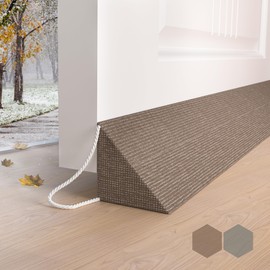 SYIPO Triangle Door Draft Stopper，35.4" New Weighted Under Door Draft Blocker Bottom Door Seal Noise&Air，Interior Sound Proof Door Snake Draft Insulation Stopper | Cool in Summer&Warm in Winter，Brown