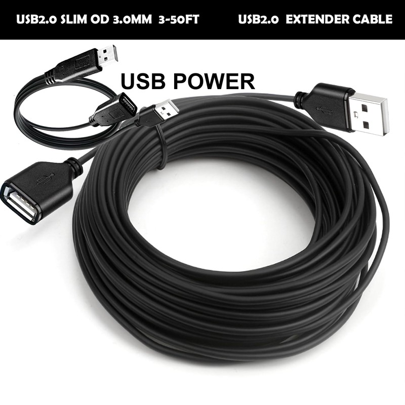 Long USB 2.0 Extension Cable 30FT with Power,Long USB2.0 A