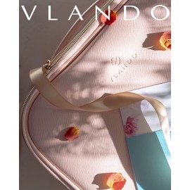 Vlando Travel Makeup Bag Cosmetic Case Organizer,Large Capacity Portable Makeup Bag with Adjustable Dividers for Cosmetics Makeup Brushes, Gift for Girls Women,Pink