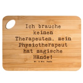 Mr. & Mrs. Panda Bambus - Schneidebrett Spruch Magische Hände Physiotherapeut - Geschenk, Zitat, Holzbretter, Massagen, Patienten, medizinisches