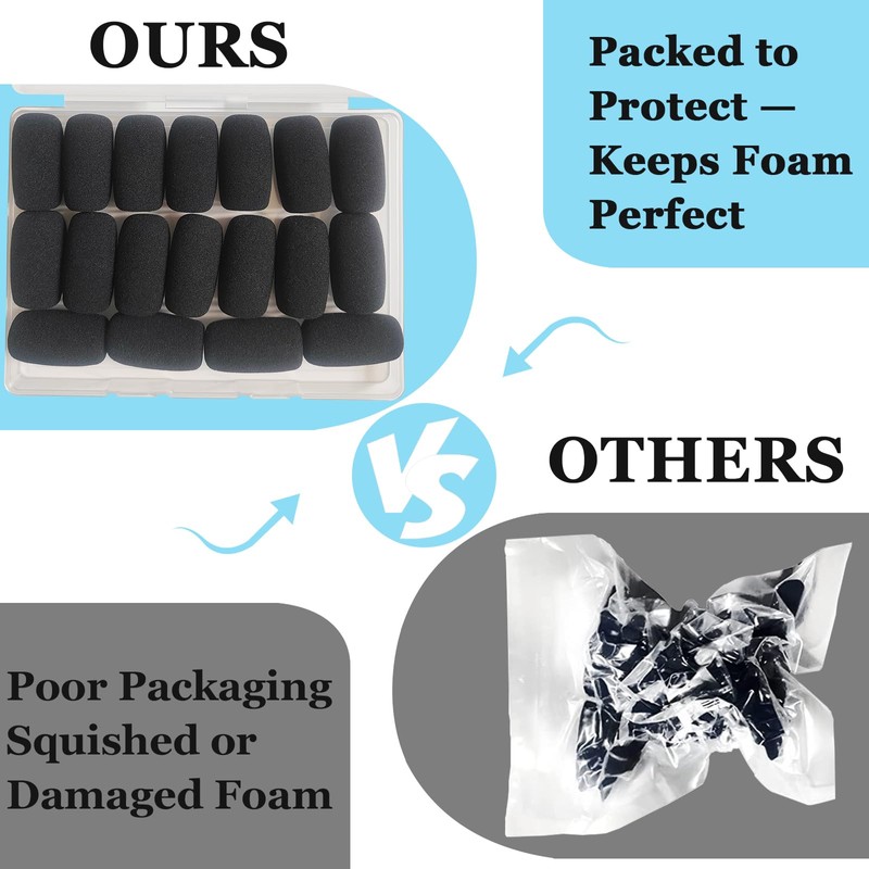 AKSONMN 18 Pack Mini Foam Windscreen for Headset Microphone -