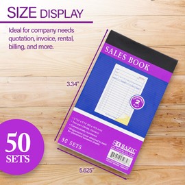 BAZIC Products General Purpose Sales Order Book, 3 11/32" x 5 5/8", 50 Sets Per Book, Sales Book 2 Part Carbonless, White & Bound Wraparound Cover, Order Forms for Business, 144 Books