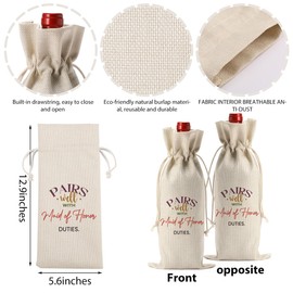 Maid of Honor Bridesmaid Proposal Gifts, Maid of Honor Bridesmaid Wine Bag, Wedding Engagement Gift for Maid of Honor Bridesmaid Wine Bottle Bag, Pairs Well with Maid of Honor Duties Wine Bags