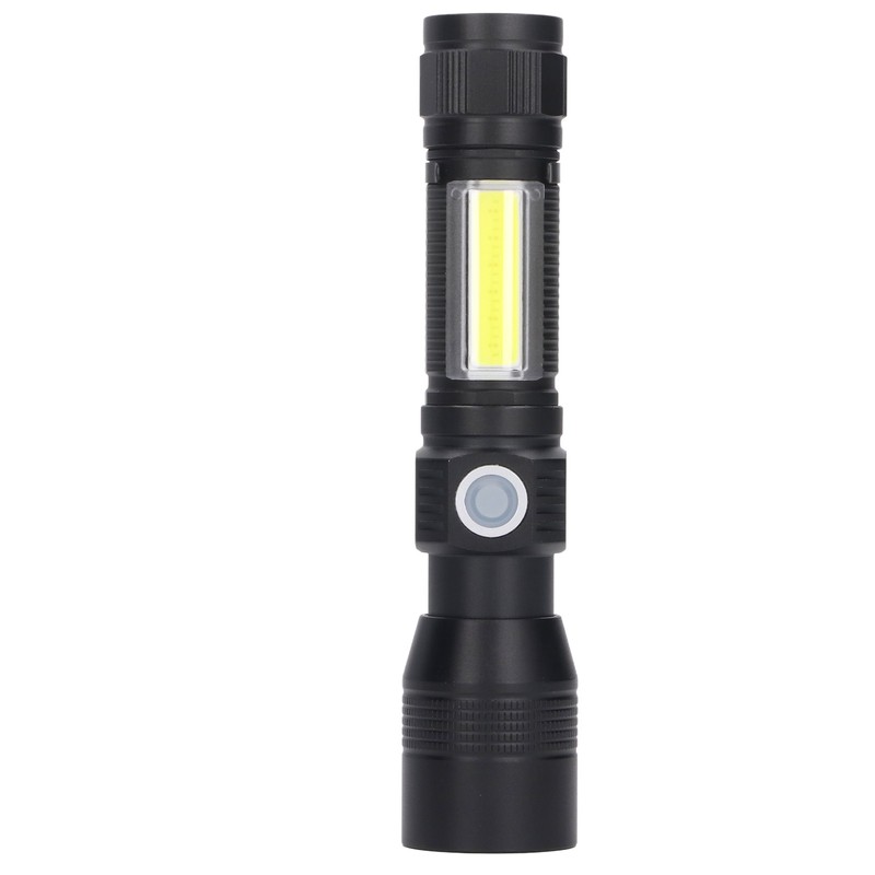 LED Flashlight Rechargeable Torch LED Pocket Flashlight with COB Light