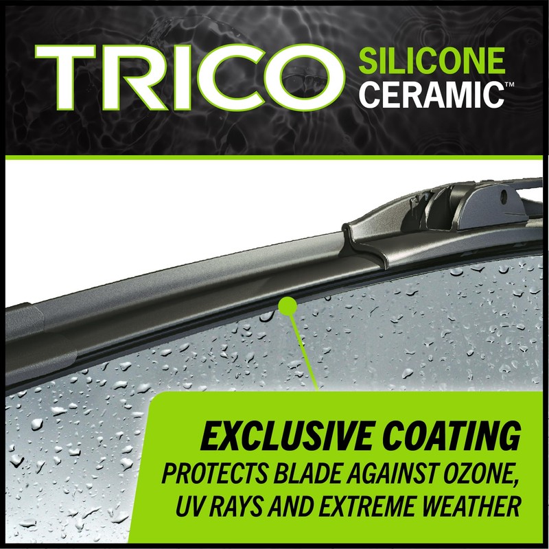 TRICO Silicone Ceramic Automotive Replacement Windshield Wiper Blade, Ceramic Coated