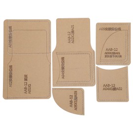 Wallet Pattern Stencil, DIY Leathercraft, Wallet Acrylic Stencil, Leather Acrylic Template, Acrylic Leather Wallet Template Set - DIY 5Pcs Clear Acrylic Templates for Handcrafted Purses & Accessories