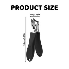Nail Clippers,Wide Jaw Opening Anti-Splash Slanted Nail Clipper,Toenail Clippers for Thick Nails Wide Jaw Opening Clipper for Fingernail and Toenail,Premium Stainless Steel Sharp Nail Clipper (Black)