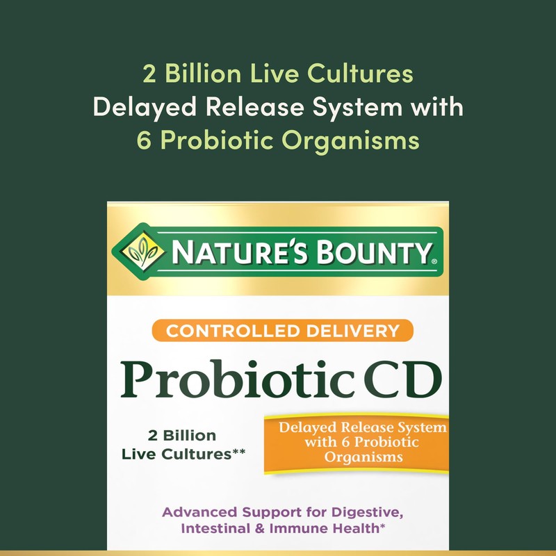Nature's Bounty Probiotic, Controlled Delivery Dietary Supplement, Delivers Friendly Bacteria