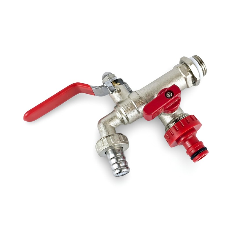 Garden Tap for 15mm Copper or 15mm Plastic Pipes (Double