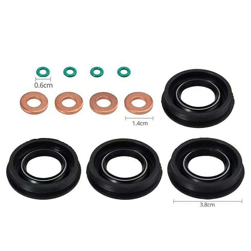 MKAREPART Diesel Injector Seals Washer O-ring Clamp Bolts Kit Compatible