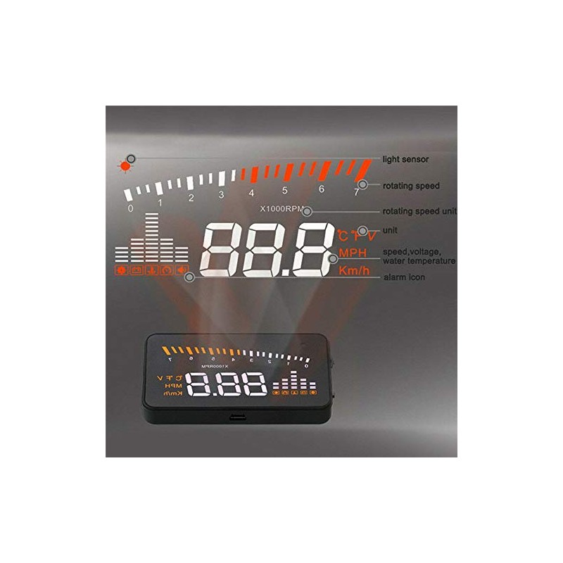 Car HUD Display, Riloer Digital Speedometer Car Head Up Display