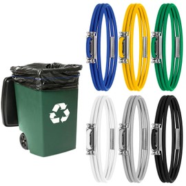 6 Pcs Rubber Bands for 30-96 Gallon Trash Cans Garbage Cans Rubber Bands Heavy Duty Big Rubbers Band Thick Elastic Durable Trash Bin Band Garbage Bag Straps with Adjustment Buckle (6 Colors)