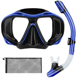TOKIISHE Schnorchelset Erwachsene, Schnorcheln Set mit Anti-Fog Taucherbrille und Dry Schnorchel, Auslaufsichere Tauchmaske aus Gehärtetem Glas für Schnorcheln, Schwimmen