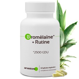 Bromélaïne + Rutin * 375 mg/60 Capsules * Anti-inflammatory Antioxidants *