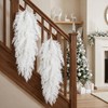 2 Pcs White Christmas Pine Door Swag, 28'' Artificial Cedar