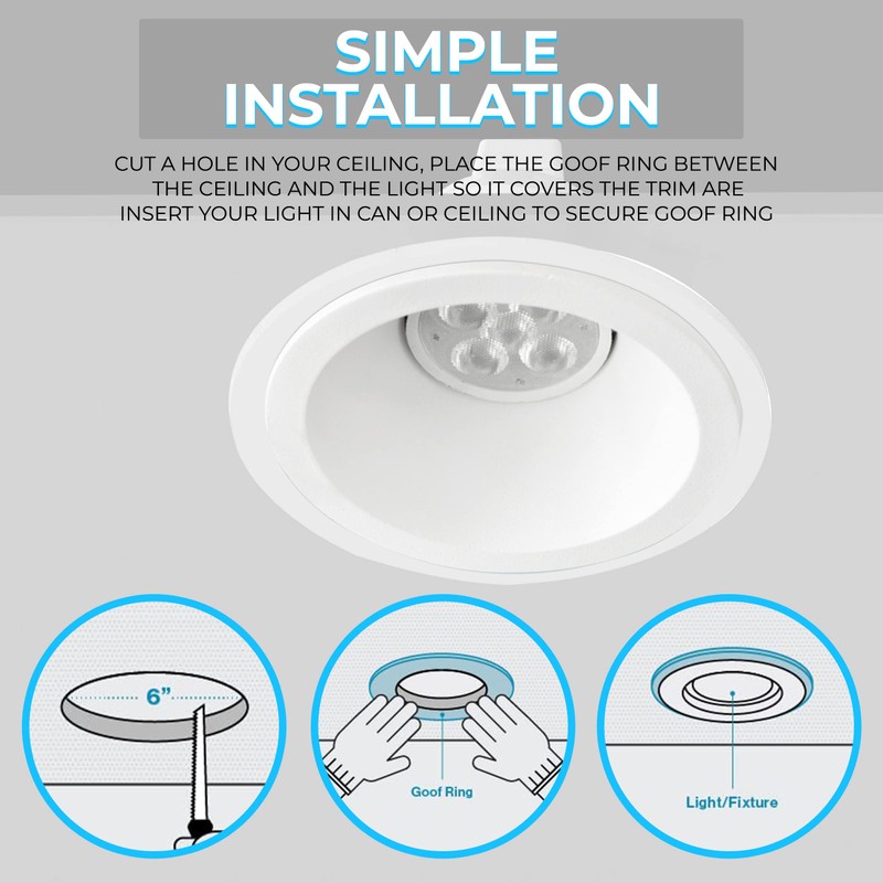 OHLECTRIC Heavy-Duty Metal Goof Rings for 4" Inch Recessed Lights