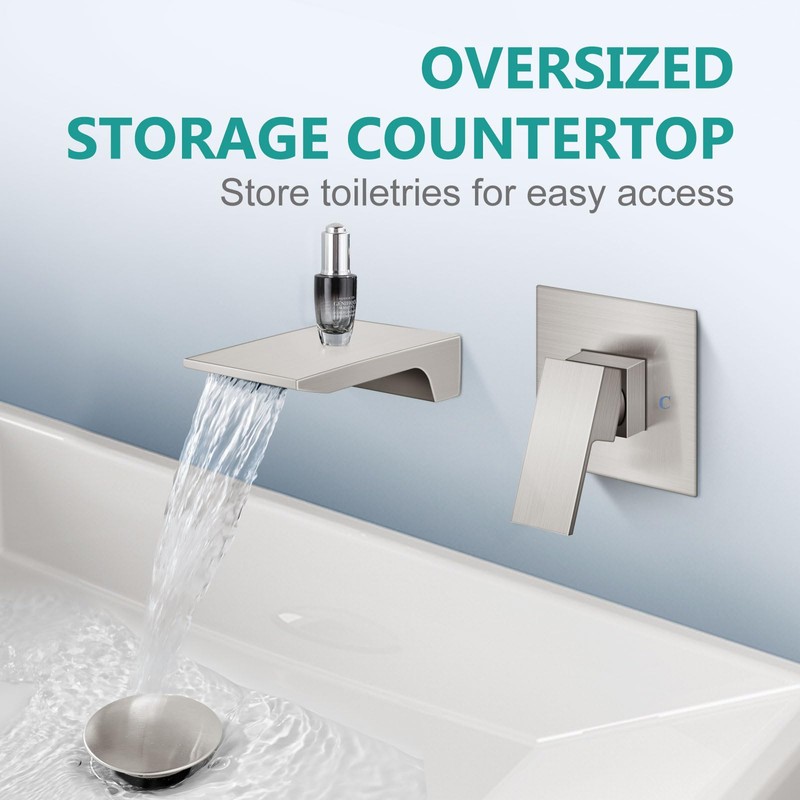 Aolemi Wall Mount Bathroom Faucet Waterfall Tub Filler, Single Handle