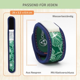 OLLEENO® Mückenschutz Armband Moskito Insektenschutz Armbänder aus Neopren Armband-Grün, Orange Anhänger