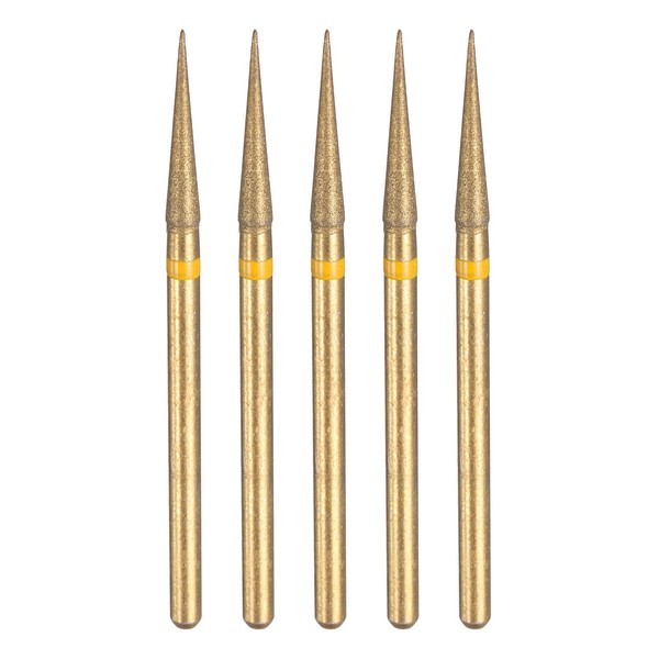 HARFINGTON 5pcs 325-400 Grits Diamond Grinding Bit 2.5mm Tapered Head