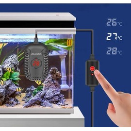 JULIAQUA Aquarium Heater with Temperature Display, Adjustable Aquarium Heater, Heating Rod for Fish, Heater for Turtles 25 W / 50 W / 100 W / 150 W (G-100 W)