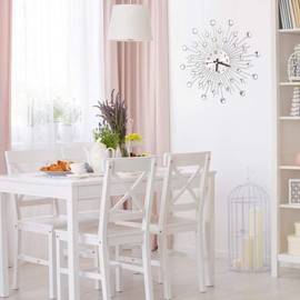 Wall Clock, Modern Crystal Wall Clocks with Arabic Non-Ticking Silent Digital Fashionury -Studded Metal Wall Clock for Living Room, Bedroom, Home Wall Art Decoration