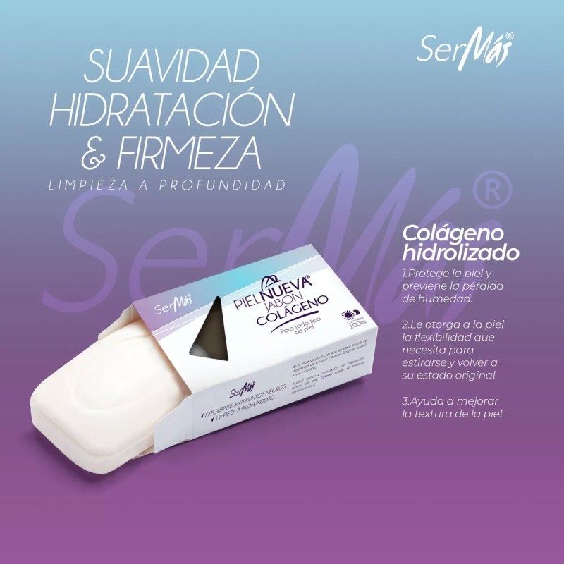 Ser Más (50 Piezas) Jabón De Colágeno Hidrolizado