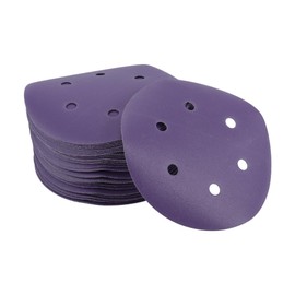 VekAuto 50 Stk. Schleifscheiben, 6" 6 Loch 240 Körnung Klett-Schleifpapier Universal für Metall, Holz, Automobilreparatur Haltbarkeit Keramik-Polyester-Film Lila