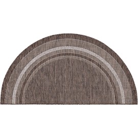 Unique Loom Outdoor Border Collection Area Rug - Soft Border (3' 1" x 6' 1" Hearth Brown/Ivory)