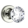 (6 Pack) Dummy Diamond Round Brilliant Crystal Door Knobs Satin
