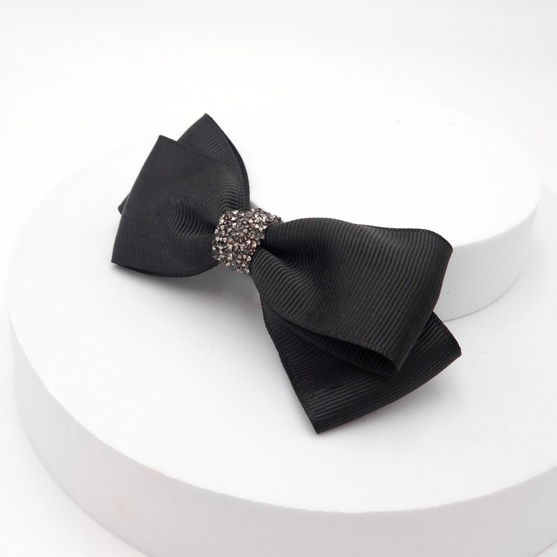 Burnaby Butterfly Black Crystal Ribbon Pin Small / 버나비 나비